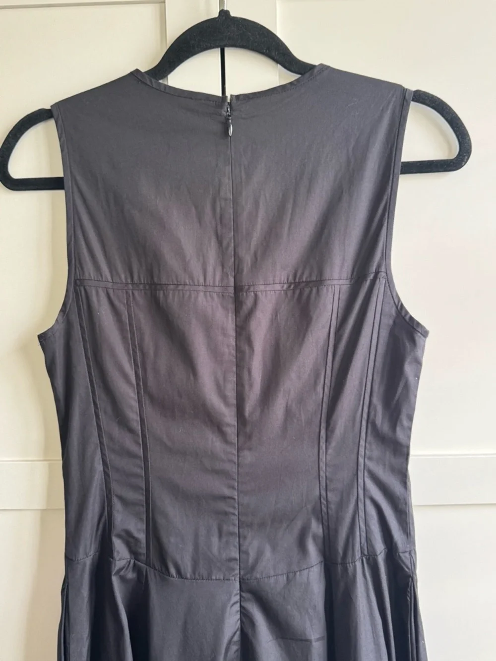 Madewell Sleeveless V-Neck Circle Midi Dress Size 0 Jet Black - Picture 9 of 10